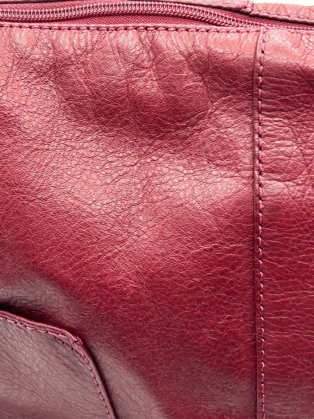 Sundance Maroon Pebbled Leather Shoulder Bag Made in Spain - Picture 2 of 10